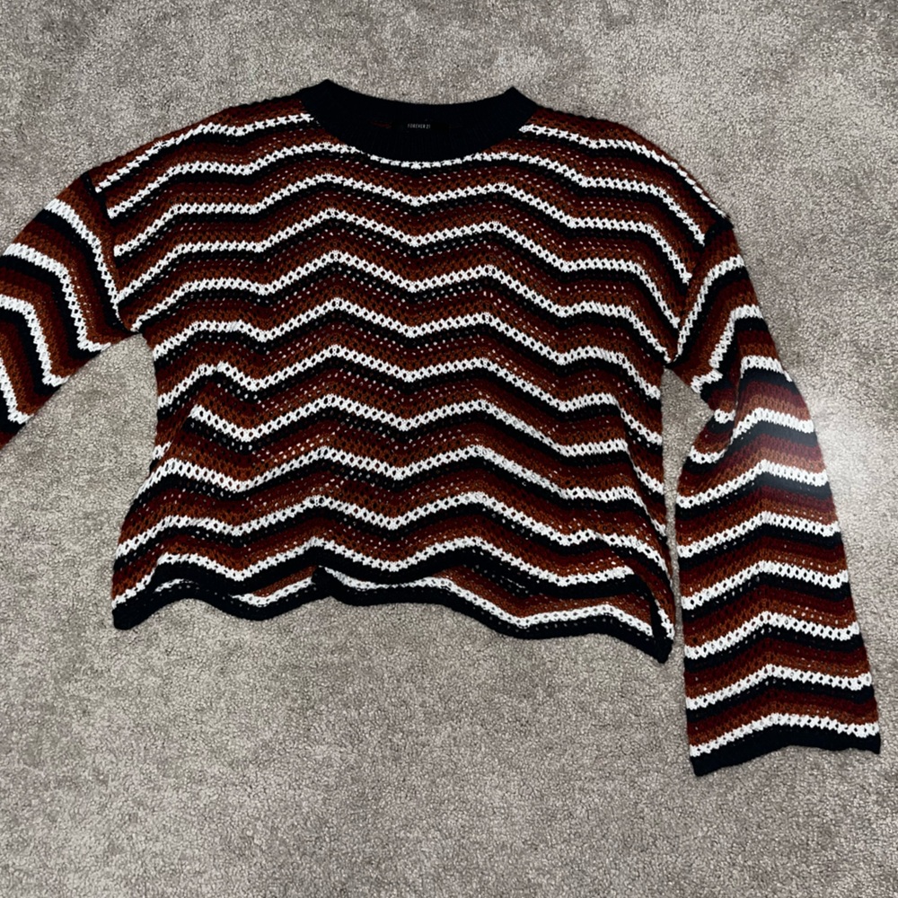 Forever 21 Multicolor Chevron Knit Sweater